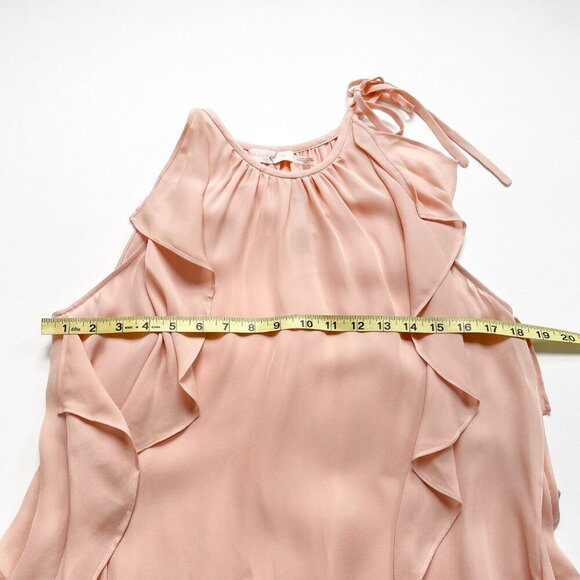 Ramy Brook Tiera Tie Shoulder Silk Ruffle Top Blush Size Medium NEW NWT - Picture 7 of 8